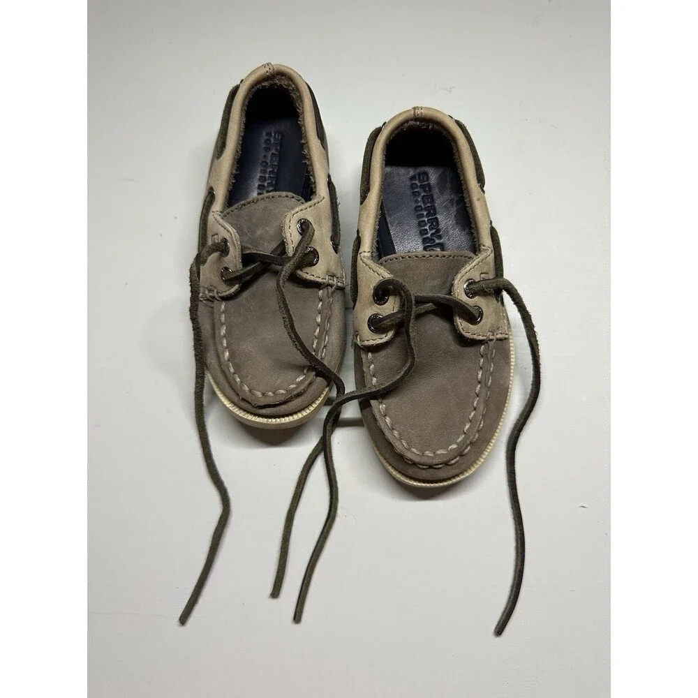 Sperry Top Sider Authentic Original Slip On Boat Shoe Leather Toddler‎ 7.5m